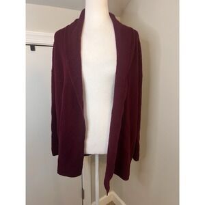 Sofia Cashmere Drape Cardigan Purple Red Medium